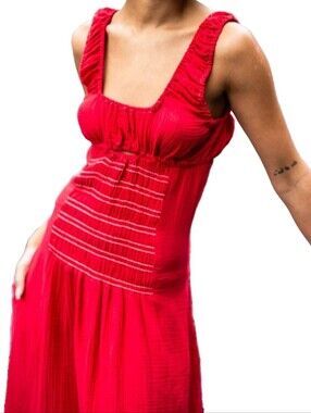 Toit Volant Bella Gauze Smocked Maxi Dress